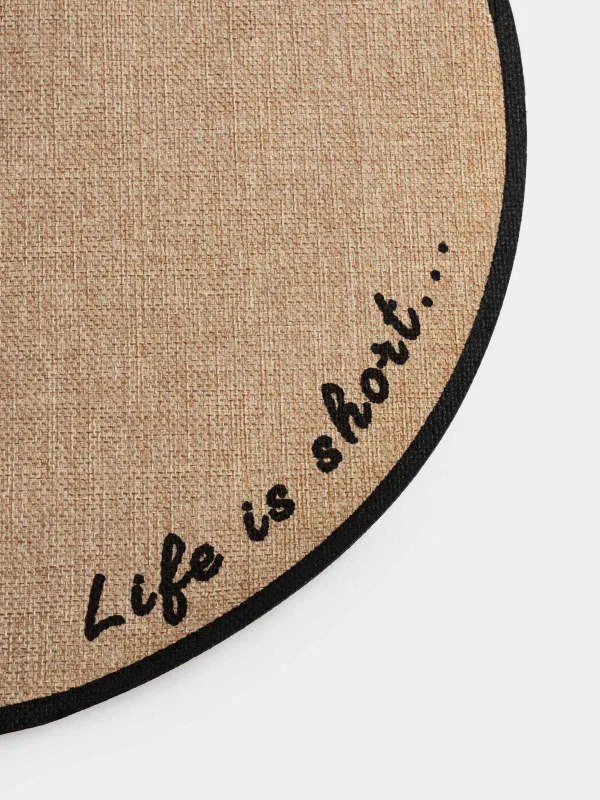 Placemat, 38 cm, polyester, round, sand, Outline, image-3