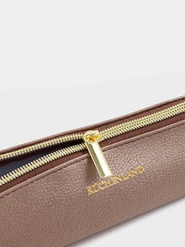 Pencil case, 18x5 cm, polyurethane, silver, Memo, image-5