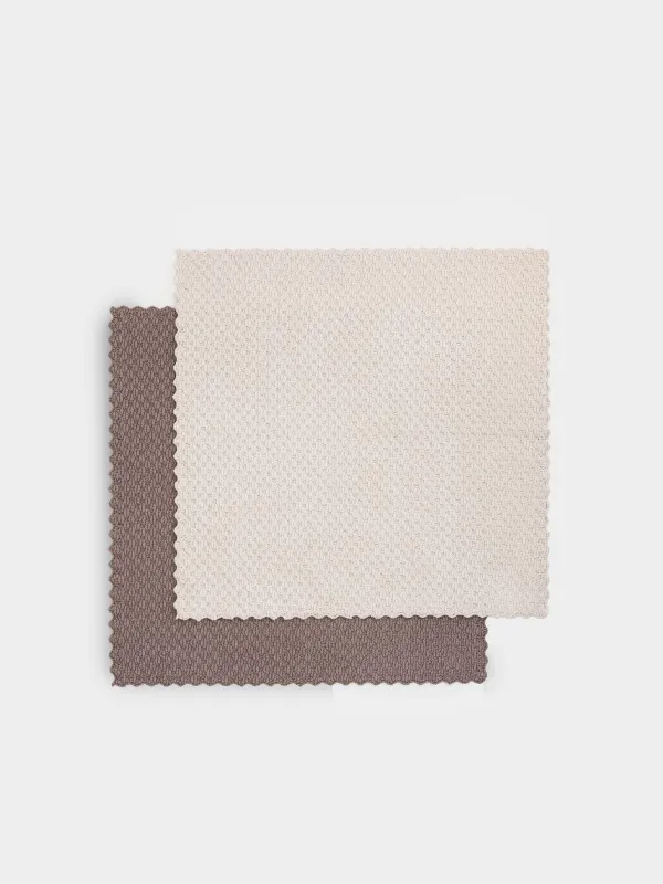 Kitchen cloth, 30x30 cm, 2 pcs, microfiber, brown / cream, Grain, Clean, image-0