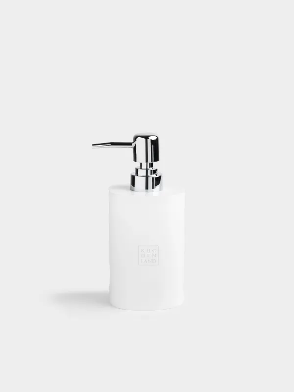 Liquid soap dispenser, 300 ml, polyresin / metal, white, Vesta, image-0