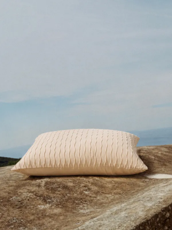 Decorative pillow, 43x43 cm, velvet, milky silver, Waves, Abstract, image-2