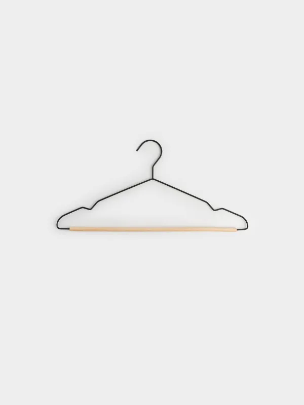 Hanger, 42 cm, 3 pieces, metal / wood, black, Attic, image-4