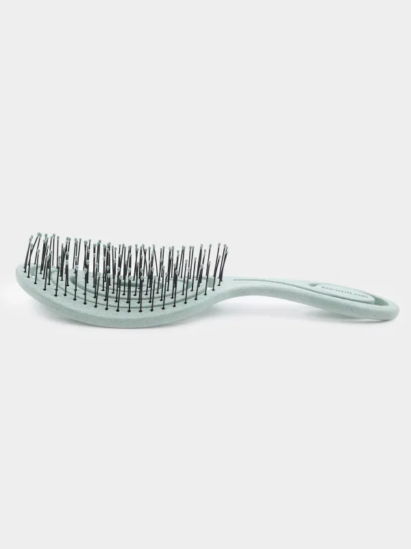 Hair massage comb, 22 cm, vegetable fiber / plastic, green-blue, Zipo, image-2