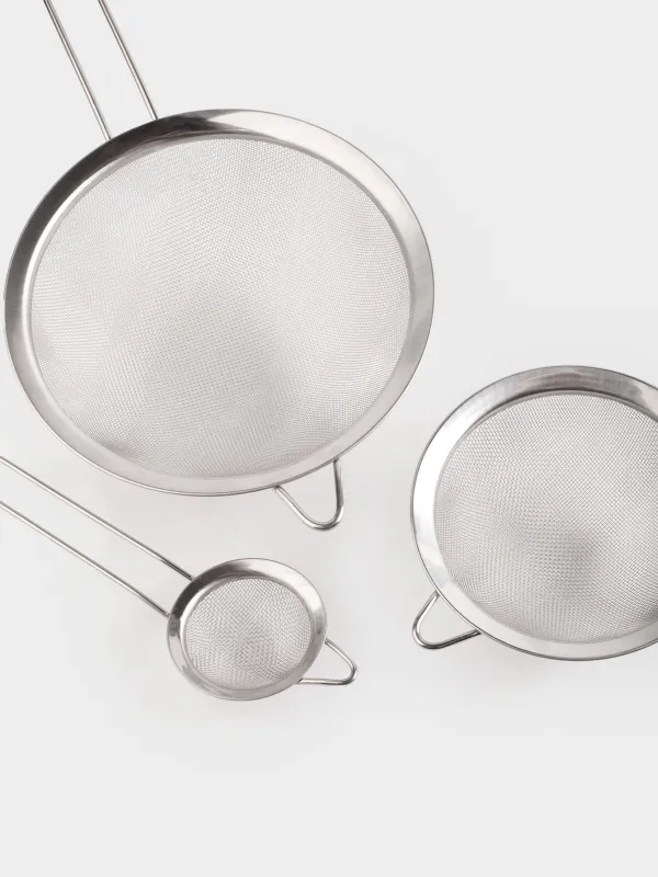 Set of sieves, 3 pcs, with handle, steel, Egoist, image-2