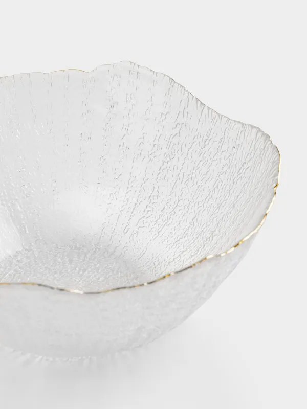 Deep dish, 25x10 cm, glass, with golden edging, Berg, image-3