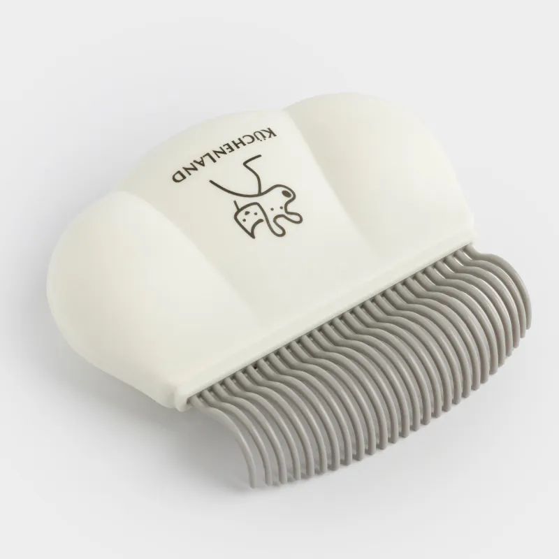 Animal hair comb, 9 cm, plastic, white, Paw, Pet, image-3