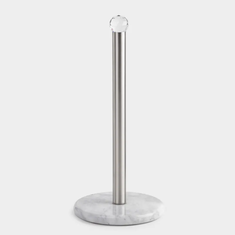 Paper towel holder, 32 cm, Steel / Marble, Silver, Crystal, Classic Marble, image-0