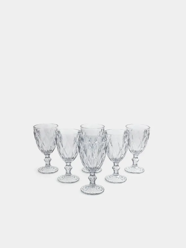 Wine glass, 300 ml, 6 pcs, glass R, grey, Rhomb color, image-0