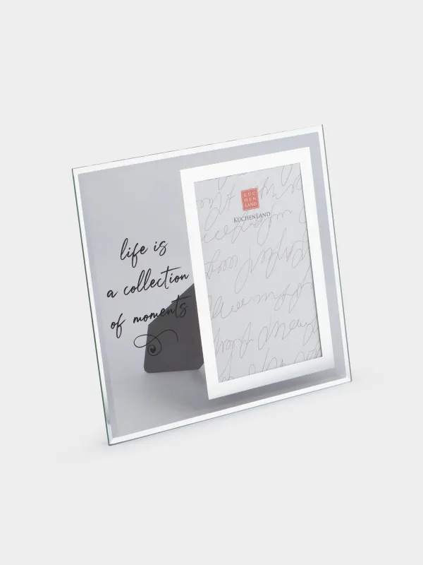 Photo frame, 19x21 cm, with passepartout, glass, Life is a collection of moments, Glossy, image-0