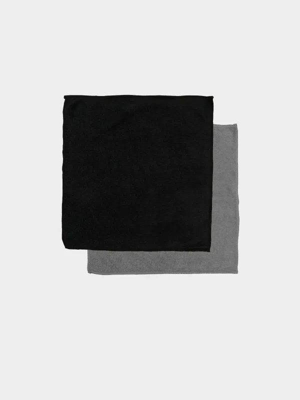 Universal rag, 30x30 cm, 2 pcs, microfiber, black/gray, Clean, image-0