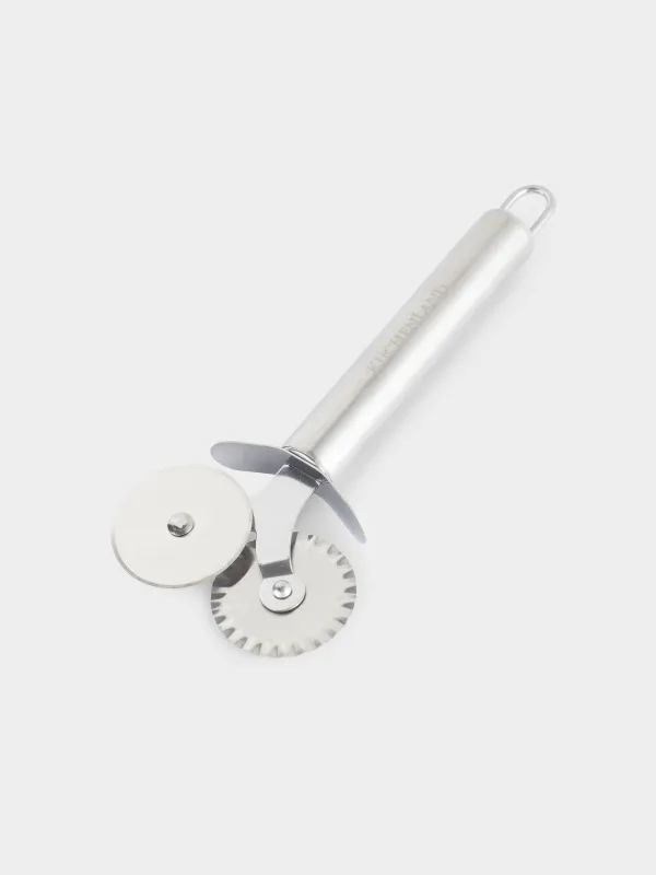 Pizza and dough knife, 18 cm, double-sided, with wavy blade, steel, Spiro, image-1