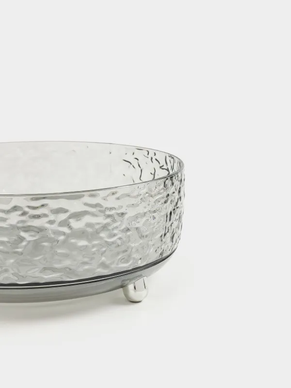 Organizer for cosmetics, 23x9 cm, on legs, rotating, plastic, gray, Renaissance clear, image-3