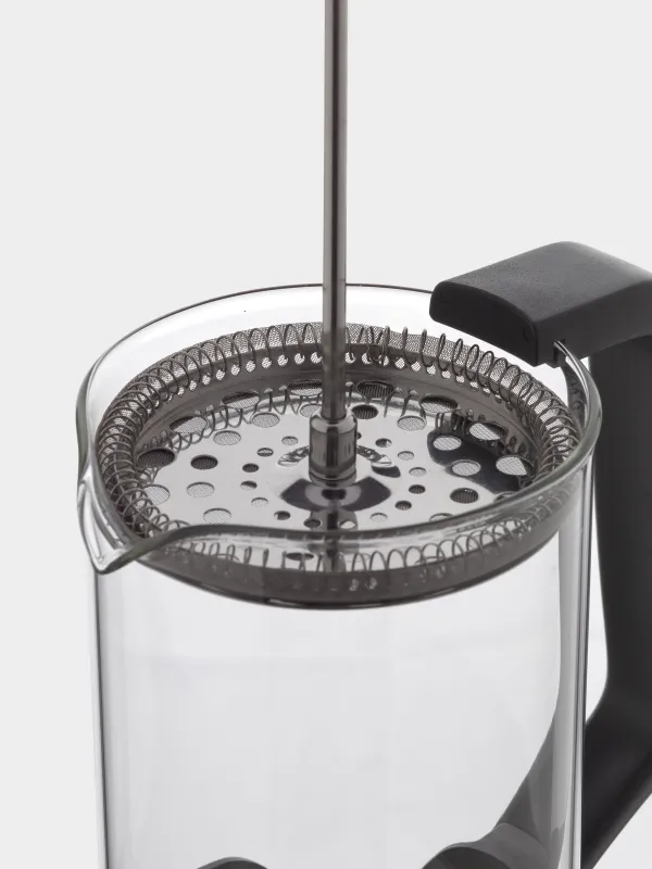 French press, 1 l, glass B/steel, black, Liberica, image-3
