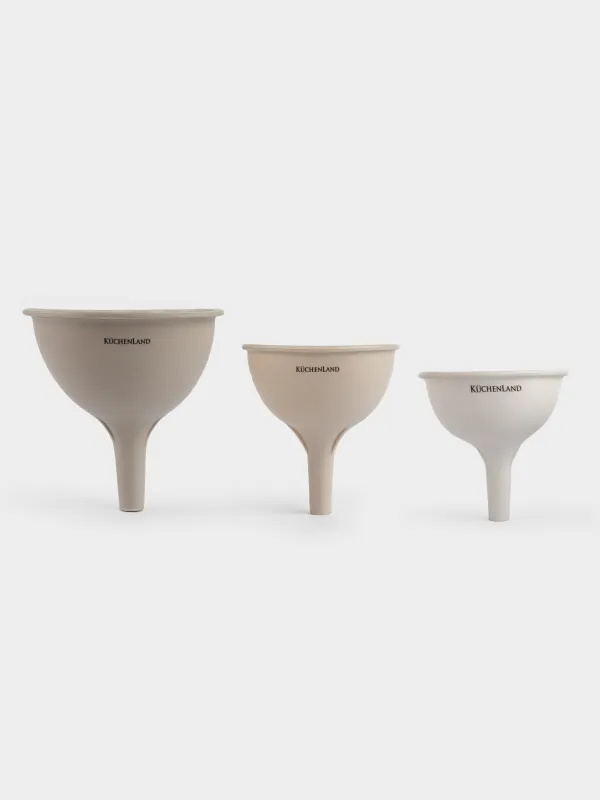 Set of funnels, 3 pcs, silicone, beige-cream, Soft Kitchen, image-1