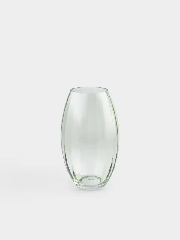 Flower vase, 24 cm, glass, green, Ledge color, image-0