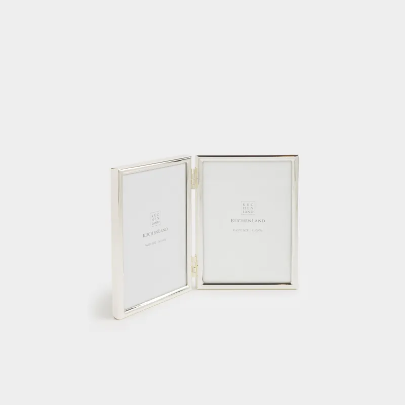 Photo frame, 19x13 cm, 2 photos, metal / glass, silver, Fantastic