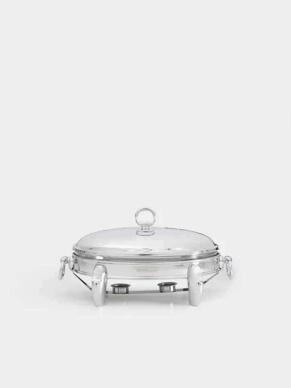 Heated dish, 42x25 cm, glass T / steel, oval, Acero, image-1