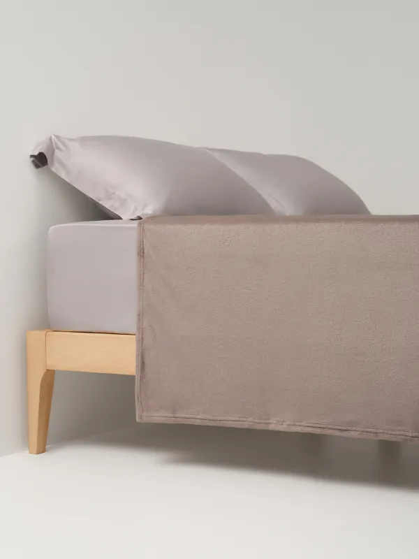 Bedspread, 220x240 cm, flannel, light grey, Flannel, image-4