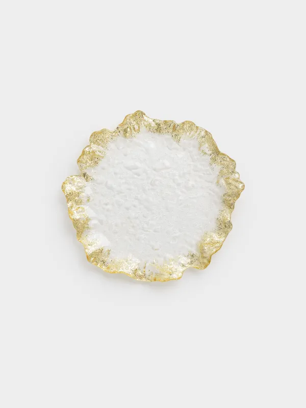 Dish, 26 cm, glass R, champagne, Wavy edges, Felsen, image-0