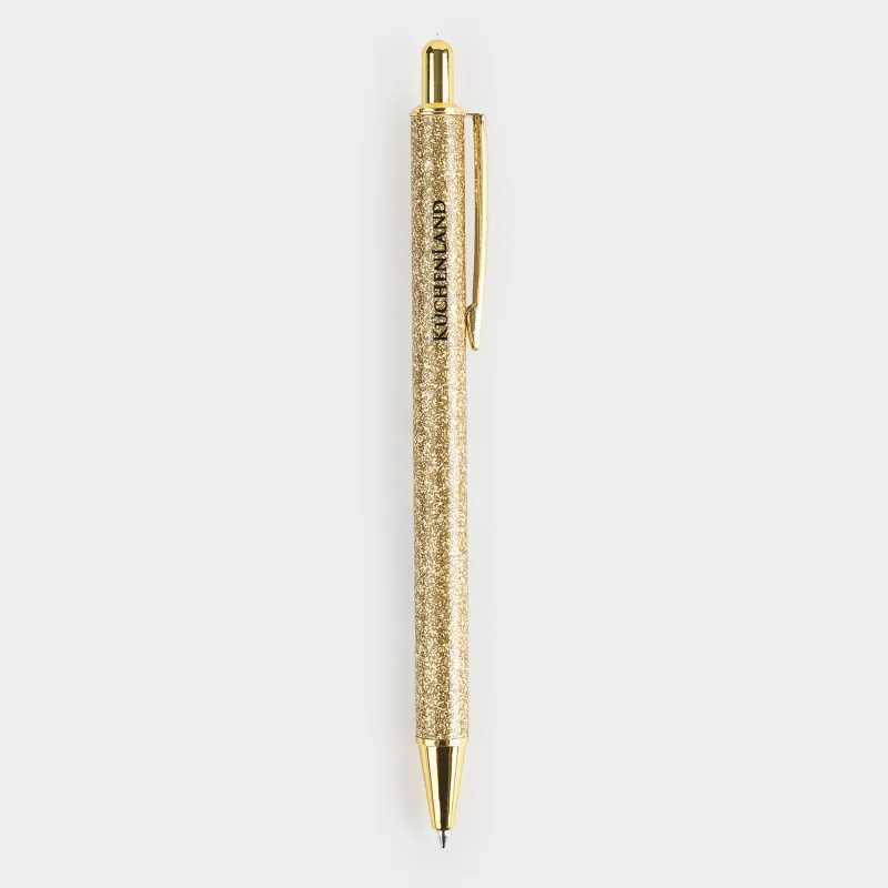 Ballpoint pen, 14 cm, steel, dark silver, with sequins, Draw sparkle