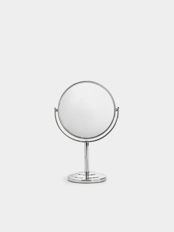 Table mirror, 22 cm, double-sided, on a leg, steel, round, Fantastic, image-1