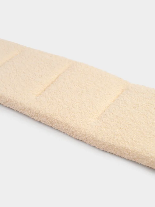 Washcloth-tape for washing the body, 70x12 cm, with filler, nylon / cotton, beige, Unique spa, image-3