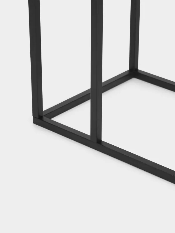 Tray stand, 60 cm, metal / glass, rectangular, Black, Black style, image-2