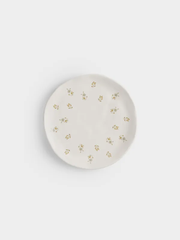 Dish, 23 cm, ceramic, milk, Vintage flowers, La flore, image-0