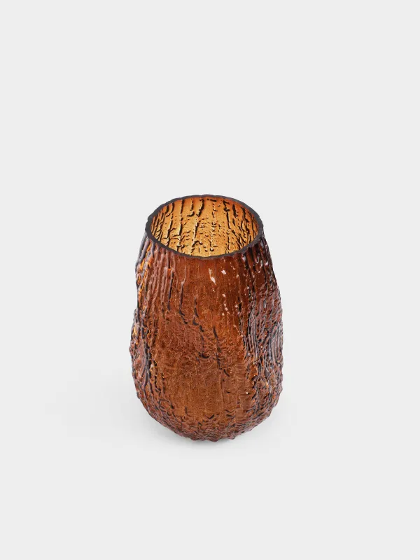 Flower vase, 24 cm, glass, brown, Frozen, image-1