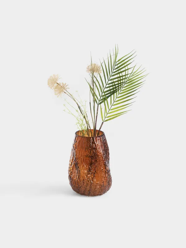 Flower vase, 24 cm, glass, brown, Frozen, image-4