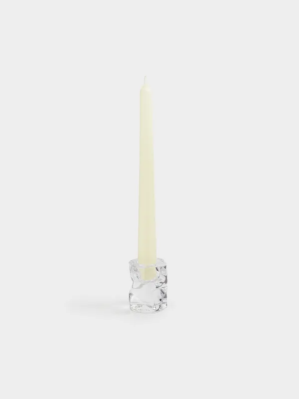 Candlestick, 6 cm, for a thin candle, glass, Concave, image-2