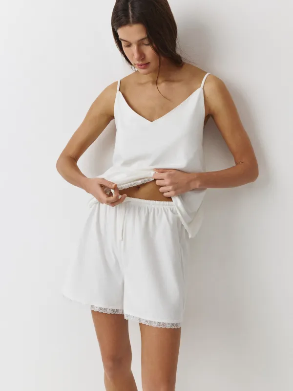 Women's top, homewear, size L, with straps, cotton, blue, Mirandea, image-1