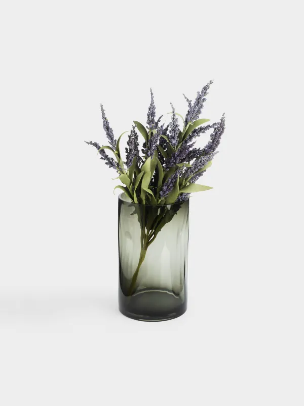 Flower vase, 25 cm, glass, grey, Brinicle, image-4