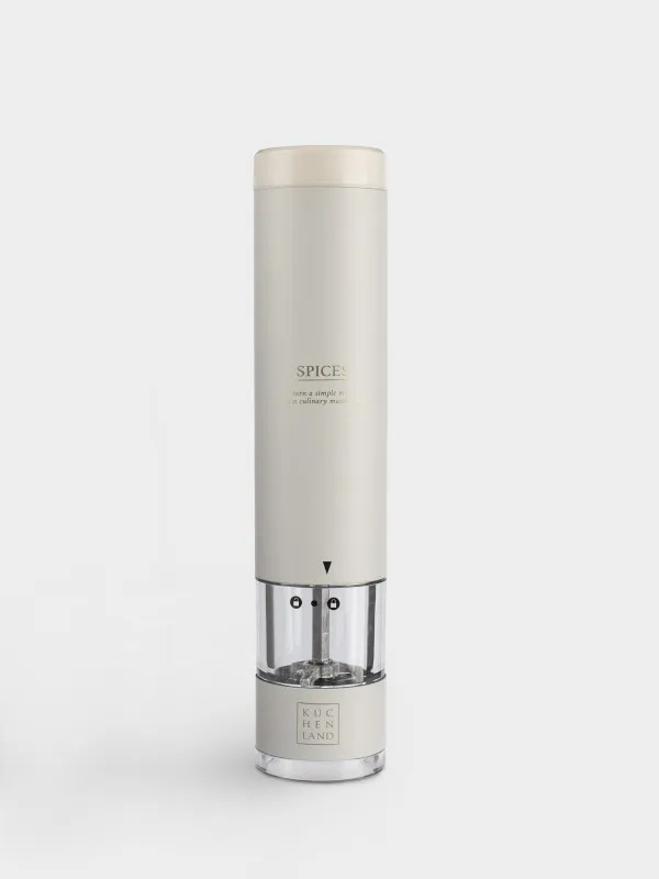 Spice mill, 22 cm, electric, metal/plastic, LED W, milky, Course, image-0