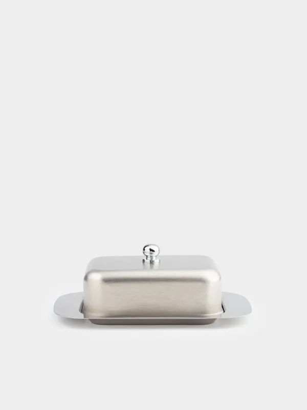 Butter dish, 18 cm, steel, rectangular, Classic, image-0