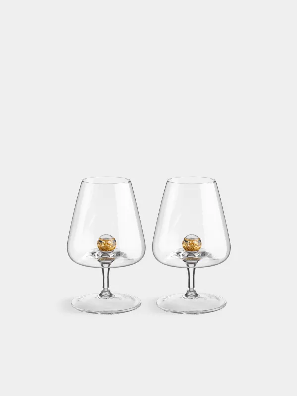 Drinking glass, 430 ml, 2 pcs, crystal glass, Amber ball, Sorento, image-0
