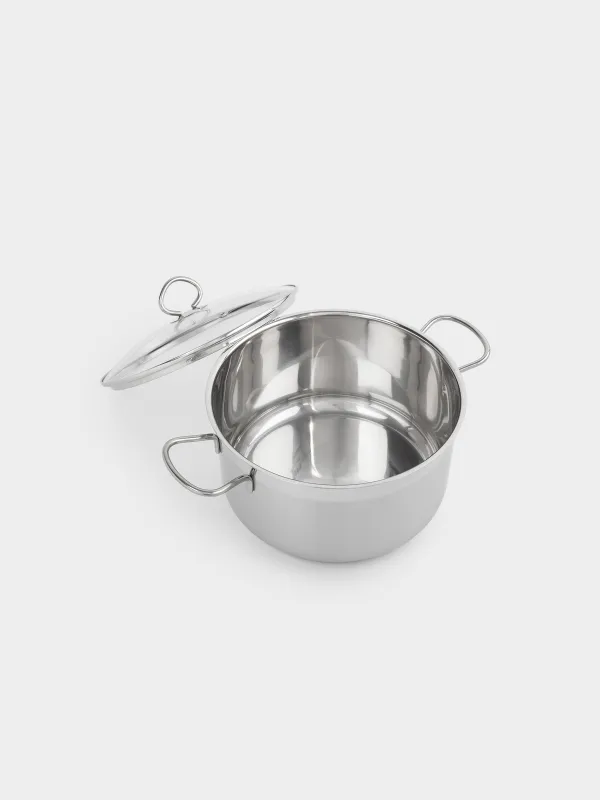 Pot, 24 cm, 6 l, with lid, steel / glass, Egoist lite, image-2