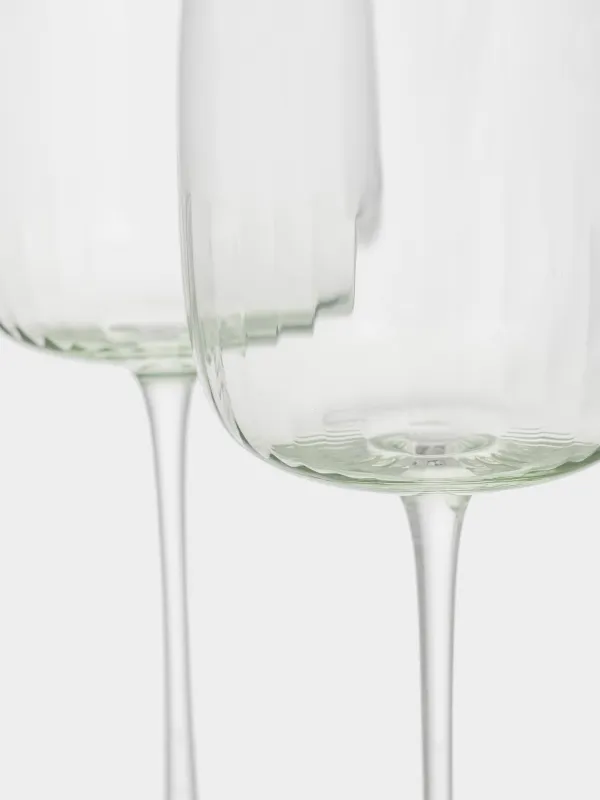 Wine glass, 400 ml, 2 pcs, crystal glass, green, Rofrano, image-2