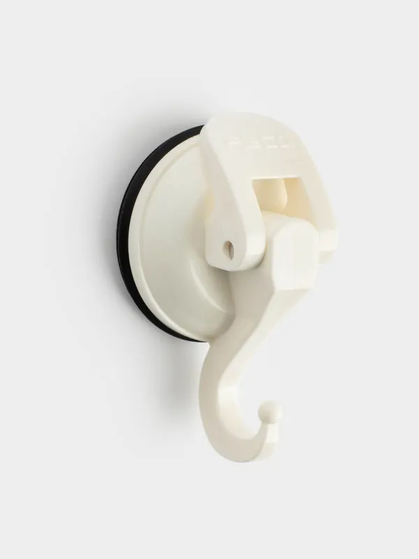 Suction hook, 7 cm, Plastic, white, Feca, image-2