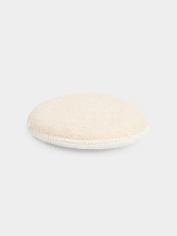 Face and body washcloth, 13 cm, with holder, nylon / cotton, beige, Unique spa, image-1
