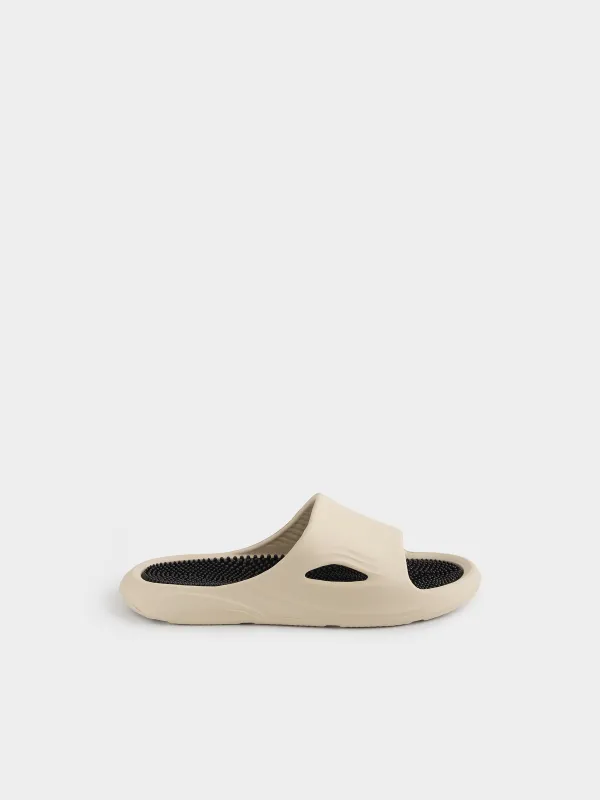Men's slippers, size 44-45, EVA, milky black, Bouncy, image-0