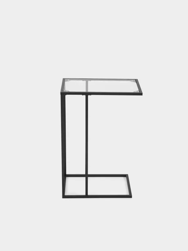 Tray stand, 60 cm, metal / glass, rectangular, Black, Black style, image-3