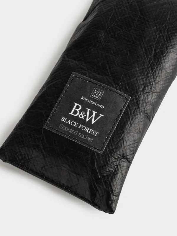 Scented sachet, 7x13 cm, black, Black forest, B&W, image-2