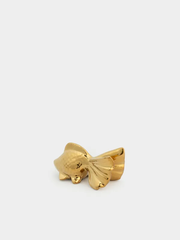 Figurine, 5 cm, porcelain P, golden, Fish, Goldfish, image-3