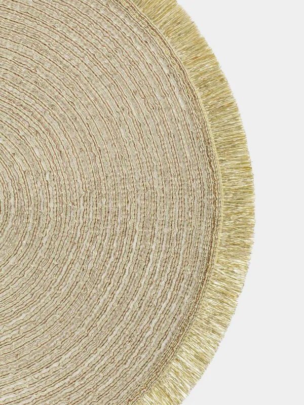Napkin for appliances, 38 cm, polyester, round, golden, Rotary shine, image-1