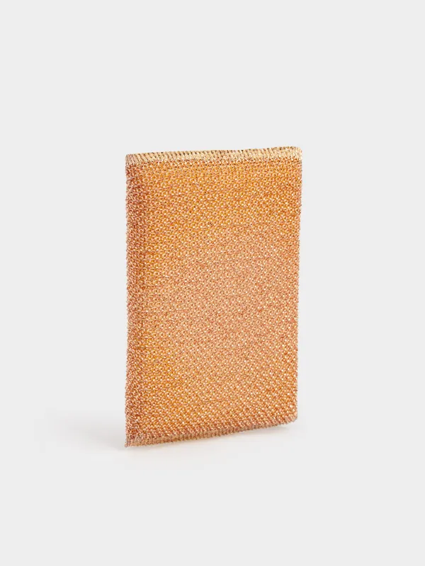 Sponge for washing dishes, 12x8 cm, 2 pcs, dacron / foam rubber, gold/silver, Clean, image-5