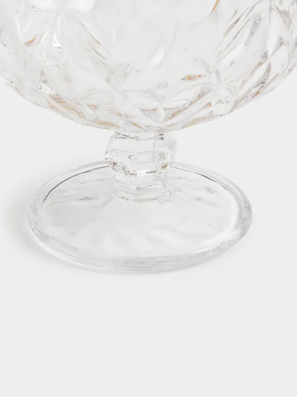 Cream bowl, 11 cm, 320 ml, P glass, with golden edging, Rhomb gold, image-2