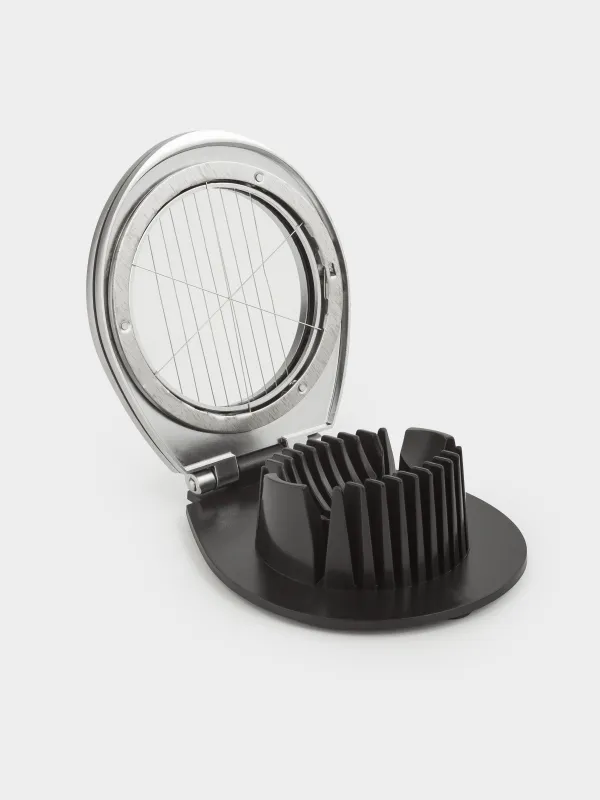 Egg slicer, 11 cm, 2 in 1, metal / plastic, silver-black, Start, image-0