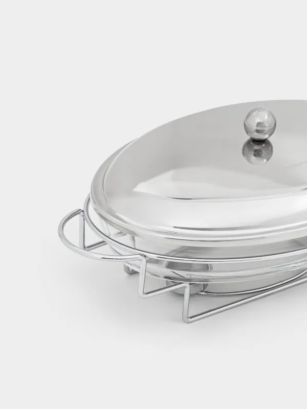 Chafing dish, 35x24 cm, glass T / metal, Oval, Classic, image-2