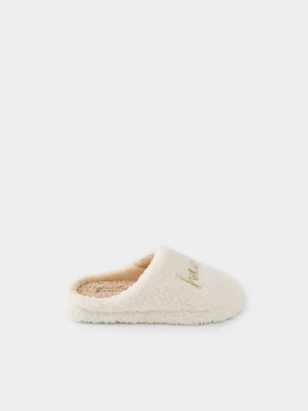Women's slippers, homewear, size 36-37, fleece / nylon, milky brown, Needed, image-0